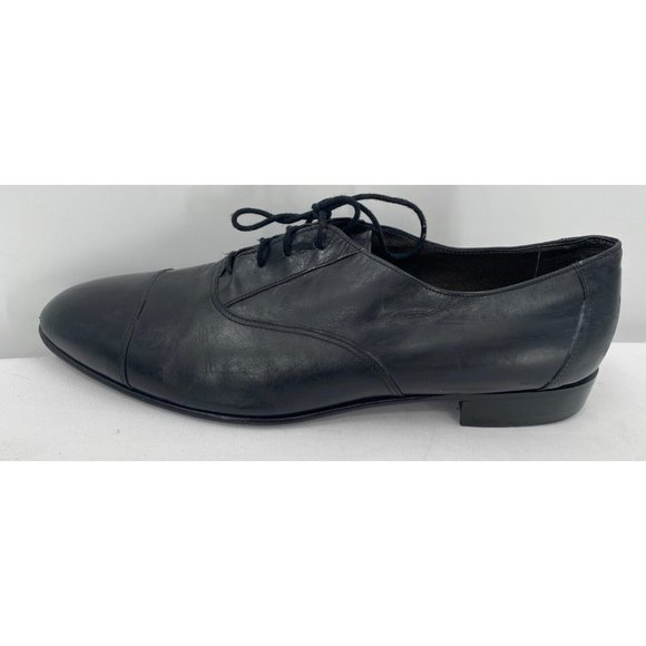 Bally Paloma Black Luxurious Leather Lace Up Oxford Cap Toe Dress Shoes Sz 10 E - Picture 10 of 12